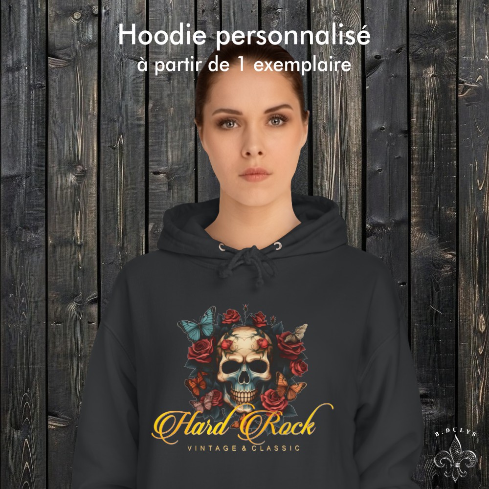 Sweat à capuche homme / femme avec logo personnalisé (minimum 2 exemplaires)