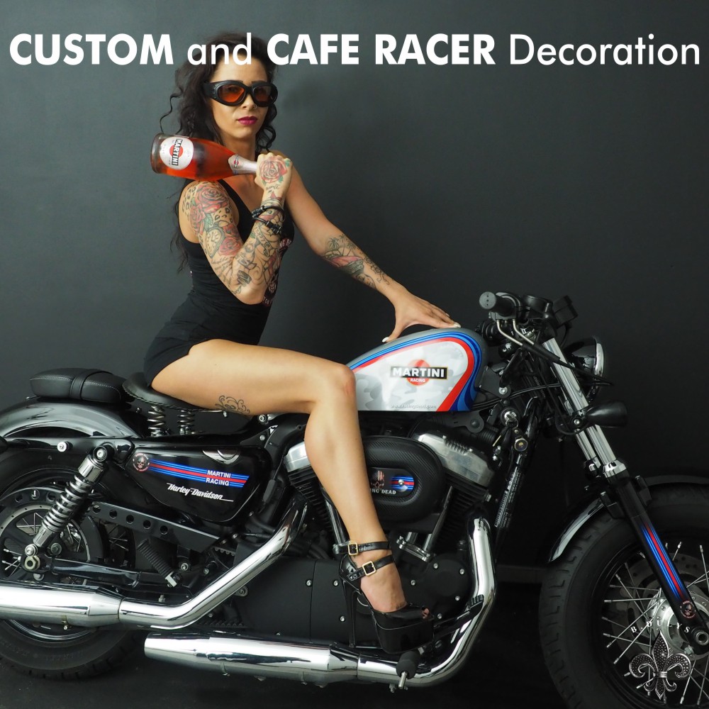Sticker and graphic kit for Vintage and Cafe Racer motorcycle